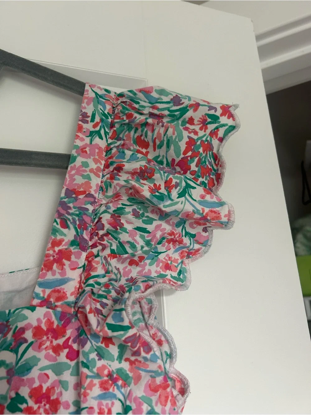 J.Crew midi floral dress with ruffle sleeves cottagecore